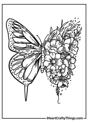 Бесплатные раскраски бабочек и цветов, Скачать бесплатные раскраски бабочек и цветов png изображения, Free ClipArts on Clipart Librar