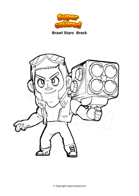 Раскраска Брок из Brawl Stars - Supercolored.co