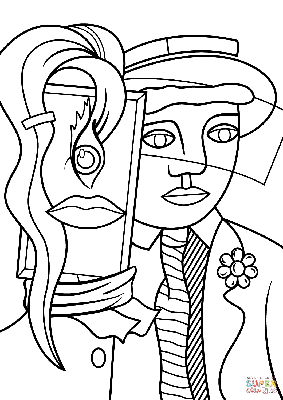 Раскраска Роя Лихтенштейна "Шагая вперед" | Бесплатные раскраски для печати | Рой Лихтенштейн, Dibujos para colorear, Páginas para colorea