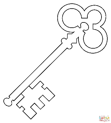 раскраска Замок и ключ