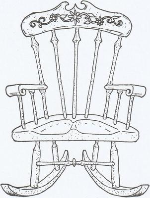 Раскраска Старинный старинный стул | Бесплатная раскраска для печати