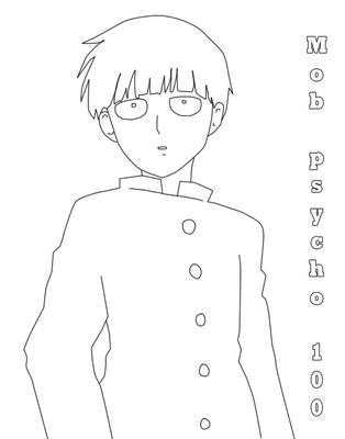 Shigeo Kageyama Mob Coloring Page - Раскраска аниме